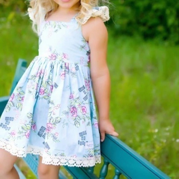 SweetHoney Other - Sweethoney Vintage Made in USA Joie de Vivre blue floral dress size 2T